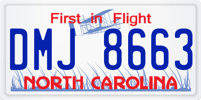 NC license plate DMJ8663
