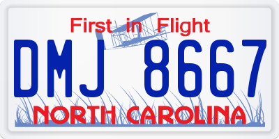 NC license plate DMJ8667