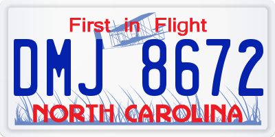 NC license plate DMJ8672