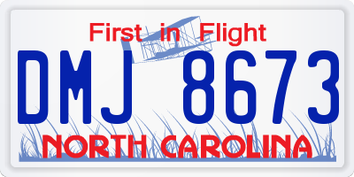 NC license plate DMJ8673