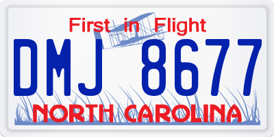 NC license plate DMJ8677