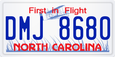 NC license plate DMJ8680