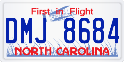 NC license plate DMJ8684
