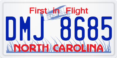 NC license plate DMJ8685