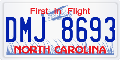 NC license plate DMJ8693