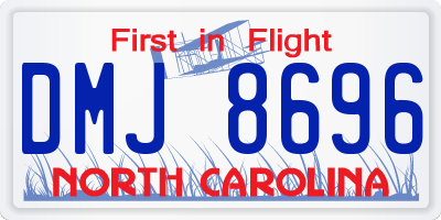 NC license plate DMJ8696