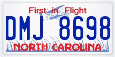 NC license plate DMJ8698