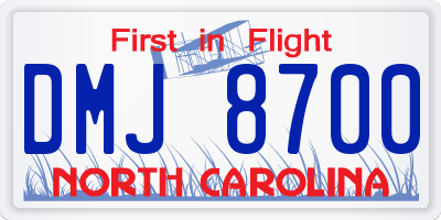 NC license plate DMJ8700