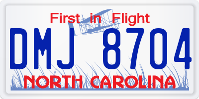 NC license plate DMJ8704