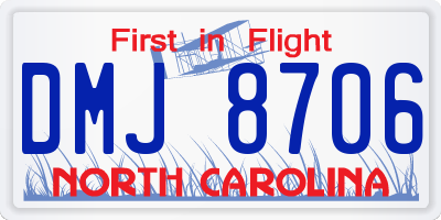 NC license plate DMJ8706