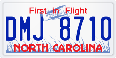 NC license plate DMJ8710