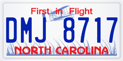 NC license plate DMJ8717