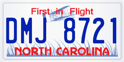 NC license plate DMJ8721