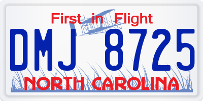 NC license plate DMJ8725