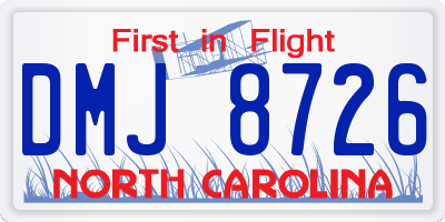 NC license plate DMJ8726