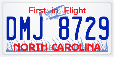 NC license plate DMJ8729
