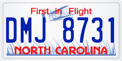 NC license plate DMJ8731
