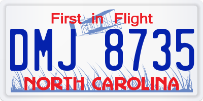 NC license plate DMJ8735