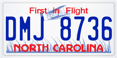 NC license plate DMJ8736