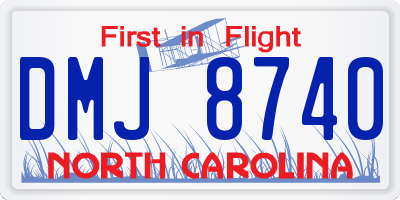 NC license plate DMJ8740