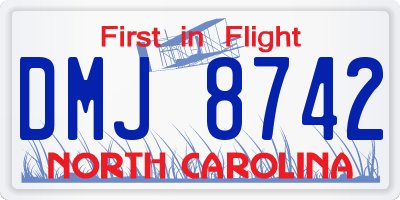 NC license plate DMJ8742