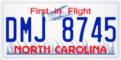 NC license plate DMJ8745