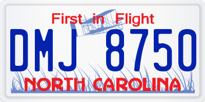 NC license plate DMJ8750