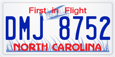 NC license plate DMJ8752