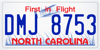 NC license plate DMJ8753