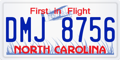 NC license plate DMJ8756