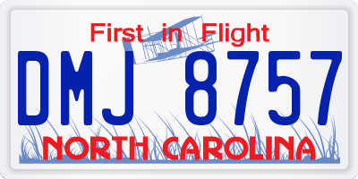 NC license plate DMJ8757