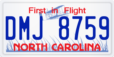 NC license plate DMJ8759