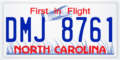 NC license plate DMJ8761