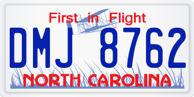 NC license plate DMJ8762