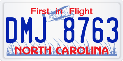 NC license plate DMJ8763