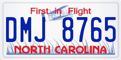 NC license plate DMJ8765