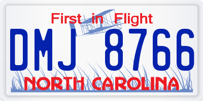 NC license plate DMJ8766