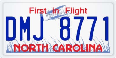 NC license plate DMJ8771