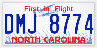 NC license plate DMJ8774