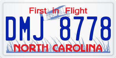 NC license plate DMJ8778