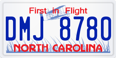 NC license plate DMJ8780