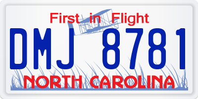 NC license plate DMJ8781