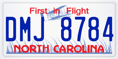 NC license plate DMJ8784