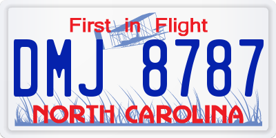 NC license plate DMJ8787