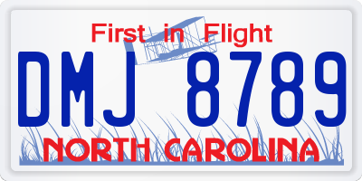 NC license plate DMJ8789