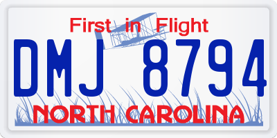 NC license plate DMJ8794