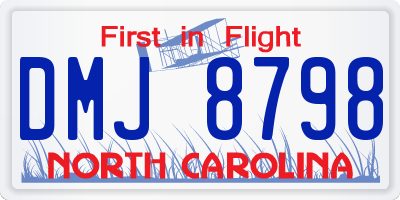 NC license plate DMJ8798