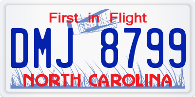 NC license plate DMJ8799