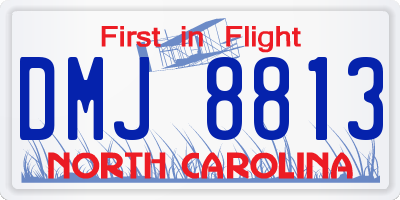 NC license plate DMJ8813