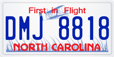 NC license plate DMJ8818